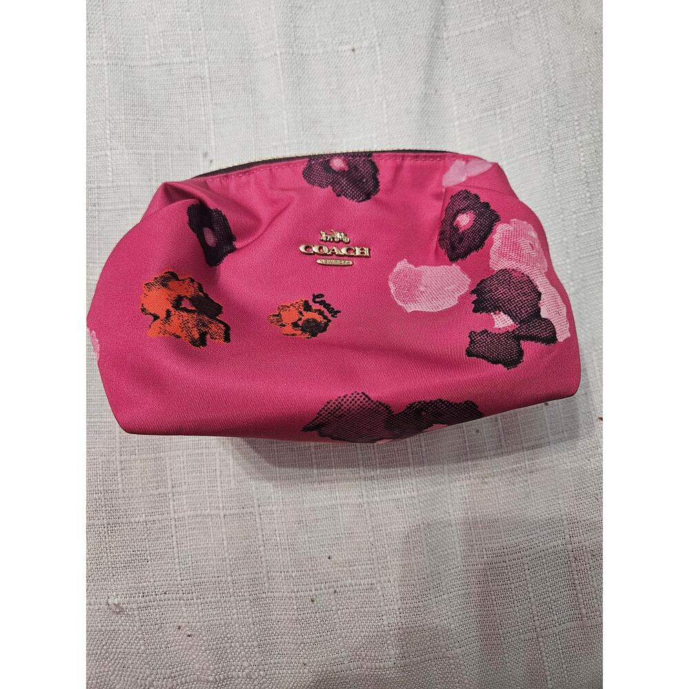 Coach Sateen Cosmetic Bag Pink Floral